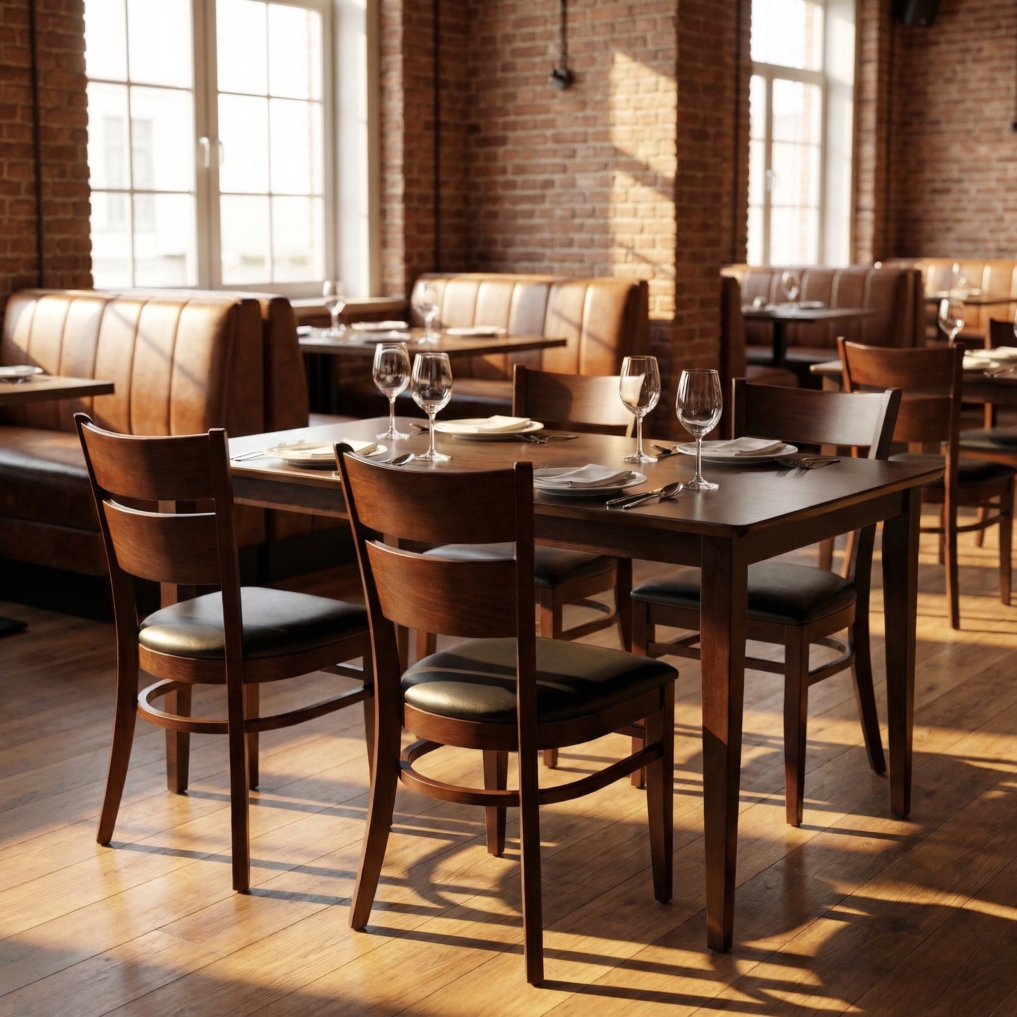 1+4 zestaw krzeseł restauracyjnych z prawdziwego drewna 120x75cm Grace hotelowe stoły bistro