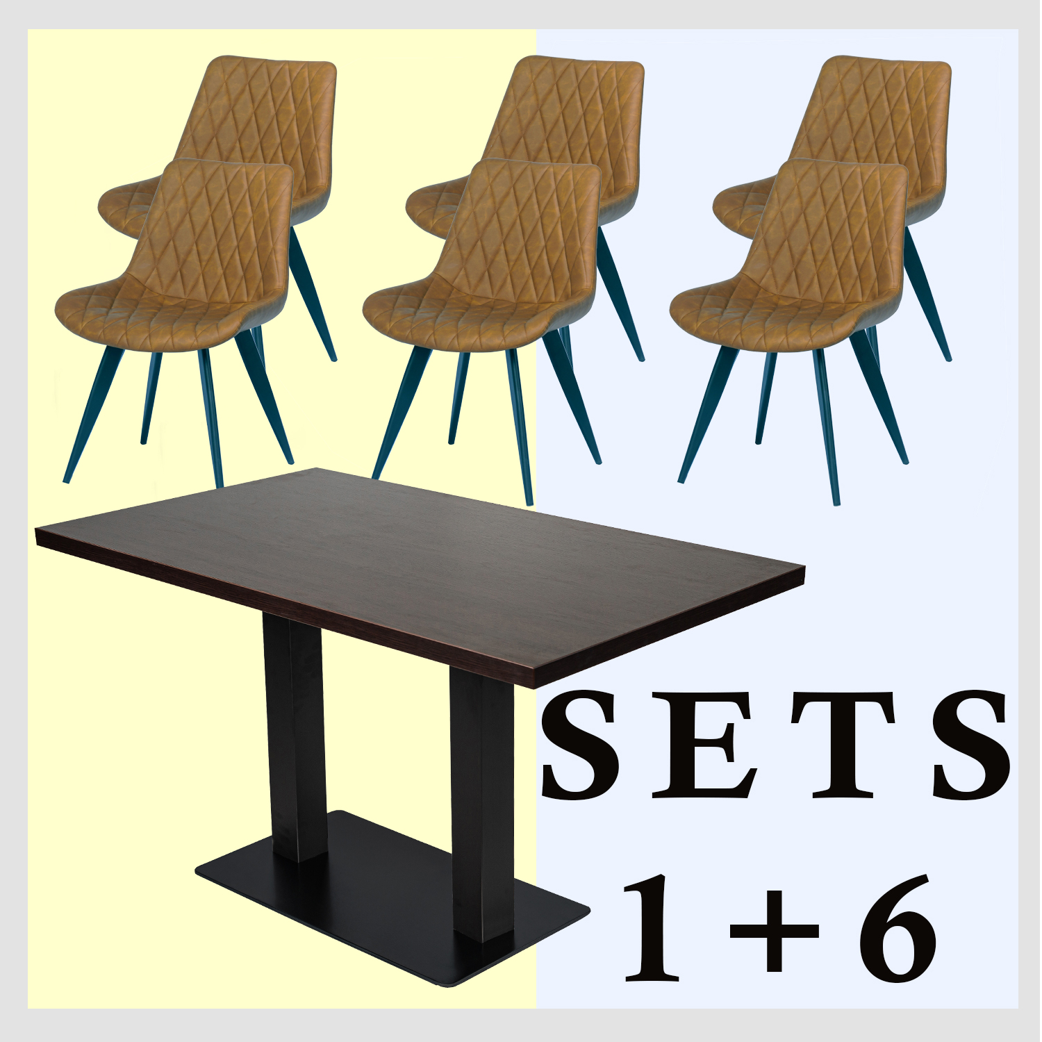 1+6 Garnitur 120x80cm Scarlet Kupfer Restaurant Stühle Tisch Milano-ING10820 1+6 Garnitur 120x80cm Scarlet Kupfer Restaurant Stühle Tisch Milano-ING10820