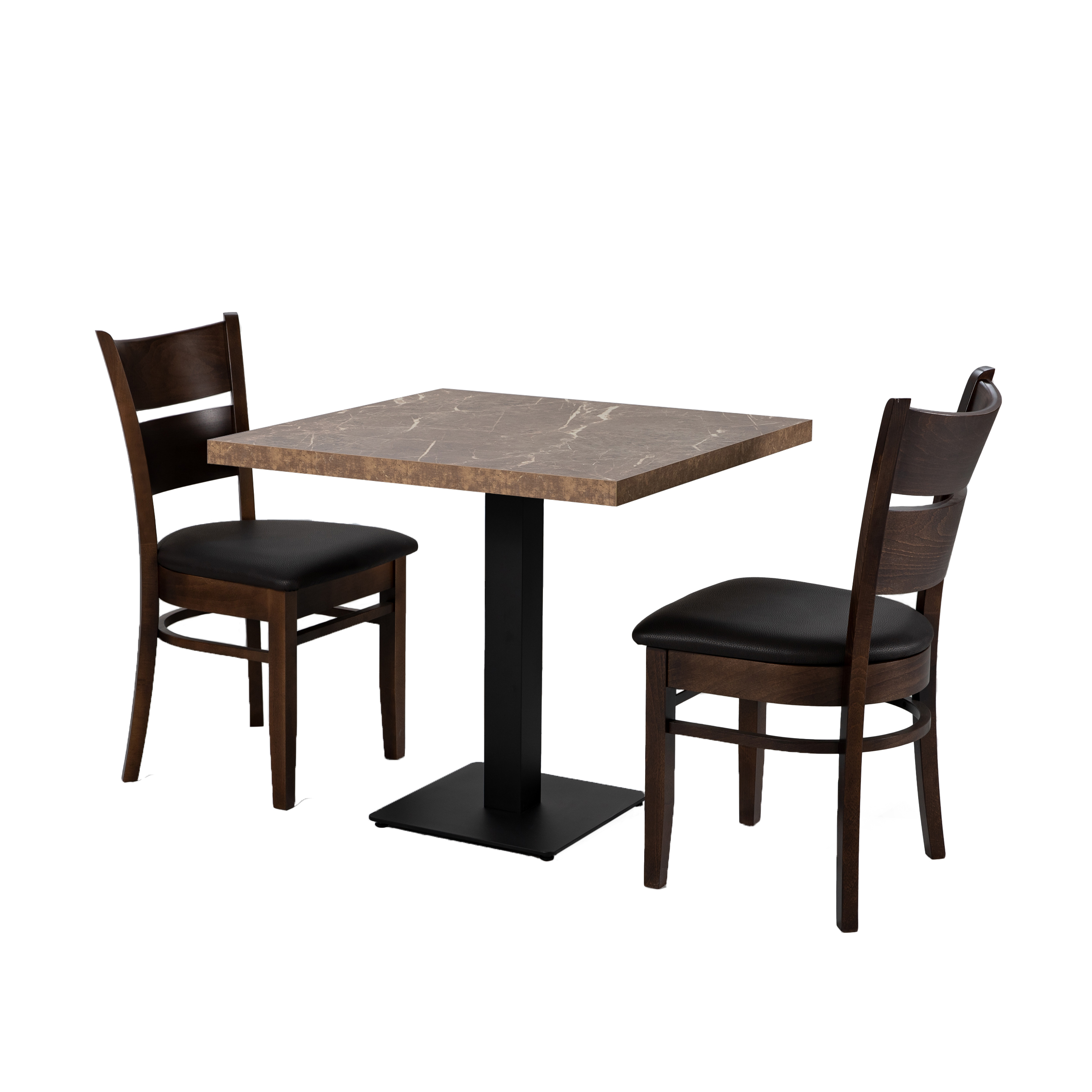 Restauranttisch Catania Mocca Marmor Optik 70x70cm Bistrotisch Gastrotisch-ING10747