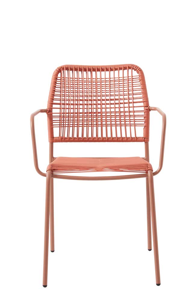 Outdoor Stuhl Kunststoffgeflecht Rot