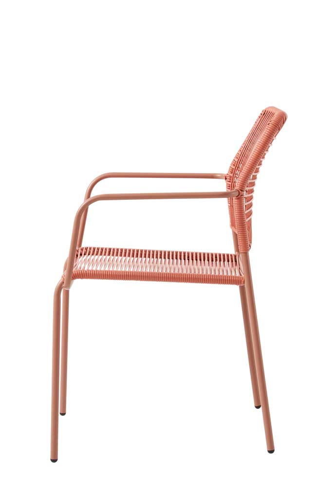 Outdoor Stuhl Kunststoffgeflecht Rot