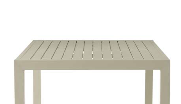 Outdoor Tisch 80x80cm aus Stahl Beige