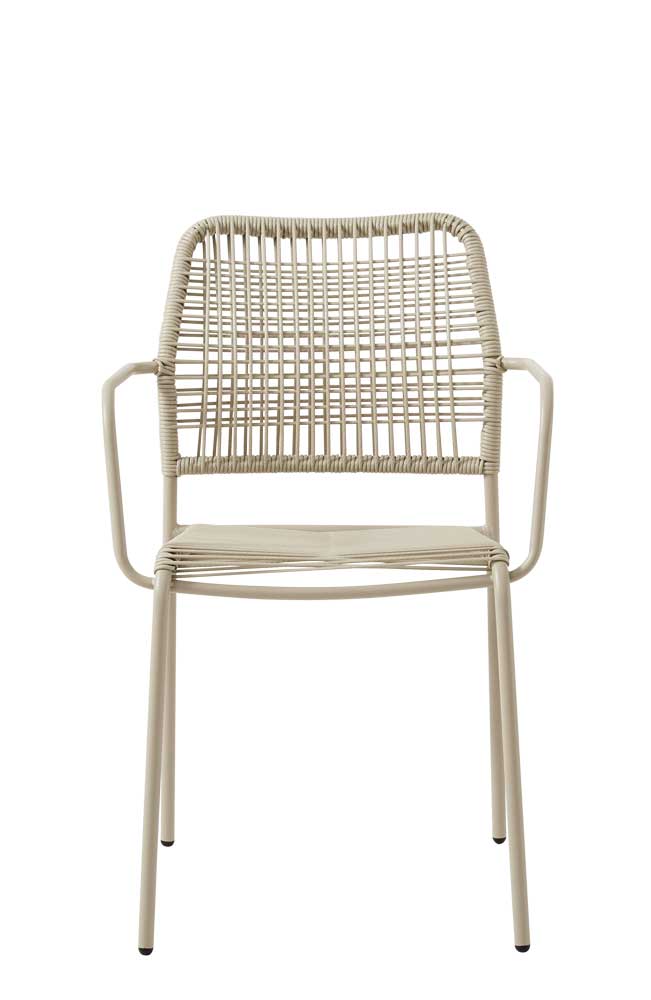 Outdoor Stuhl Kunststoffgeflecht Beige