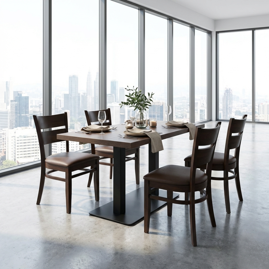 1+2 Zestaw restauracyjny Stół Palermo 50x50x3,6cm Krzesło Grace Krzesła Bistro Stoły Bistro