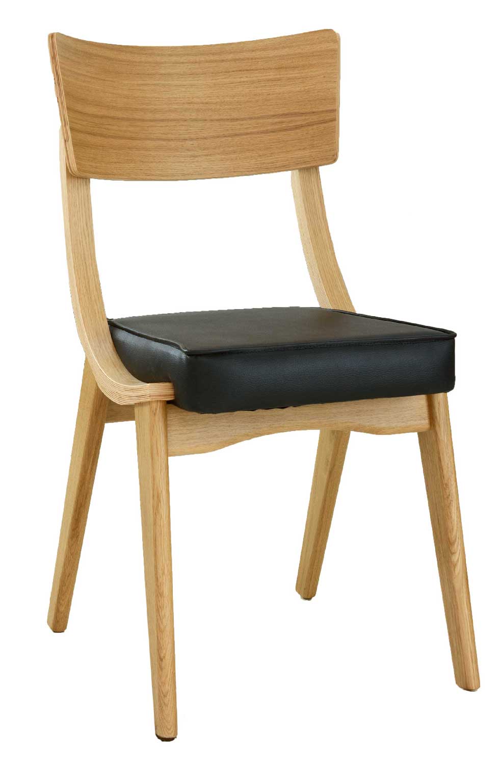 Krzesło bistro do restauracji z litego drewna Karabag beżowe siedzisko tapicerka sztuczna skóra czarny Krzesło bistro do restauracji z litego drewna Karabag beżowe siedzisko tapicerka sztuczna skóra czarny