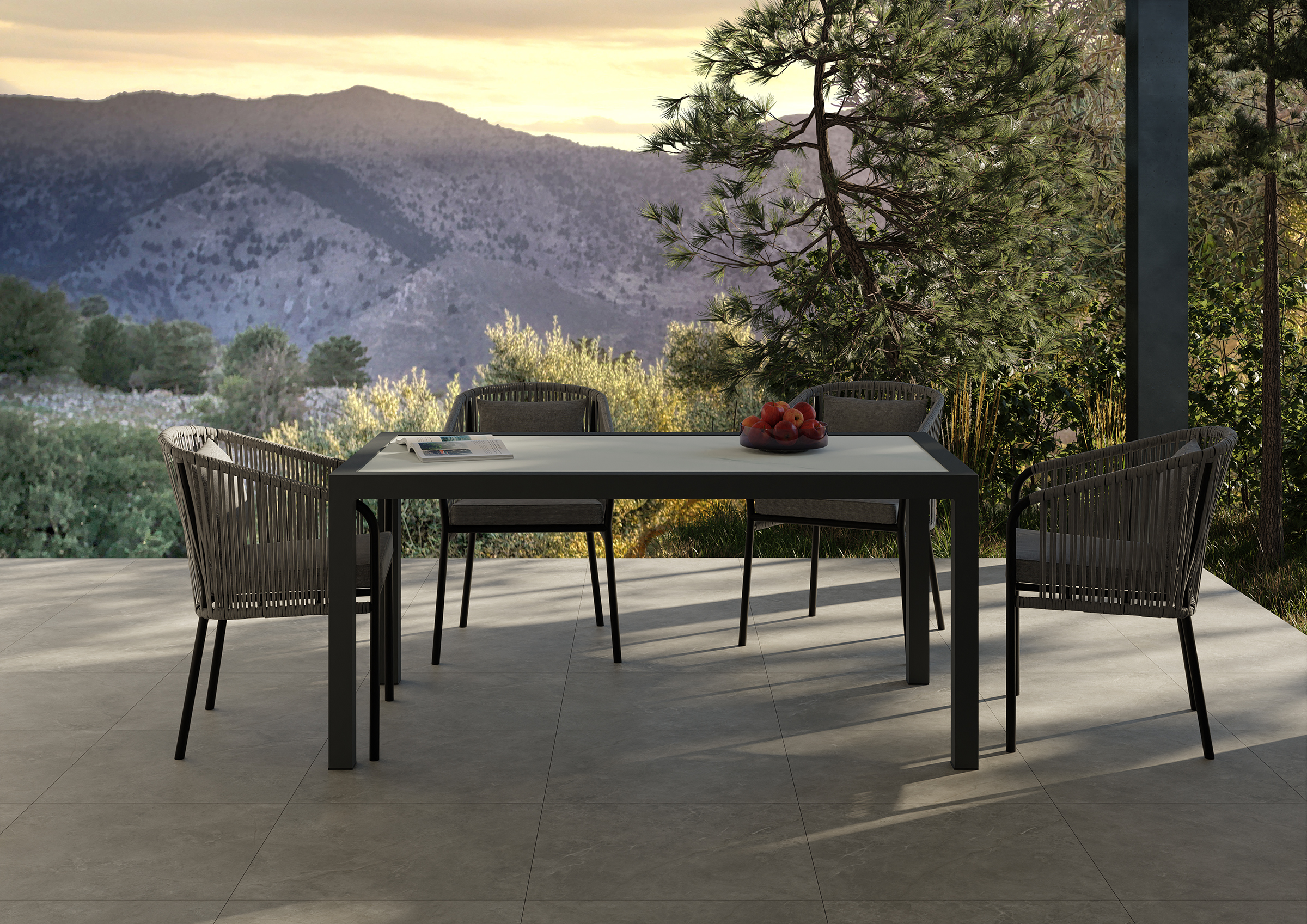 Stół restauracyjny Catania Brązowy marmur 120x80cm Stół bistro Stół dla gości Stół restauracyjny Catania Brązowy marmur 120x80cm Stół bistro Stół dla gości