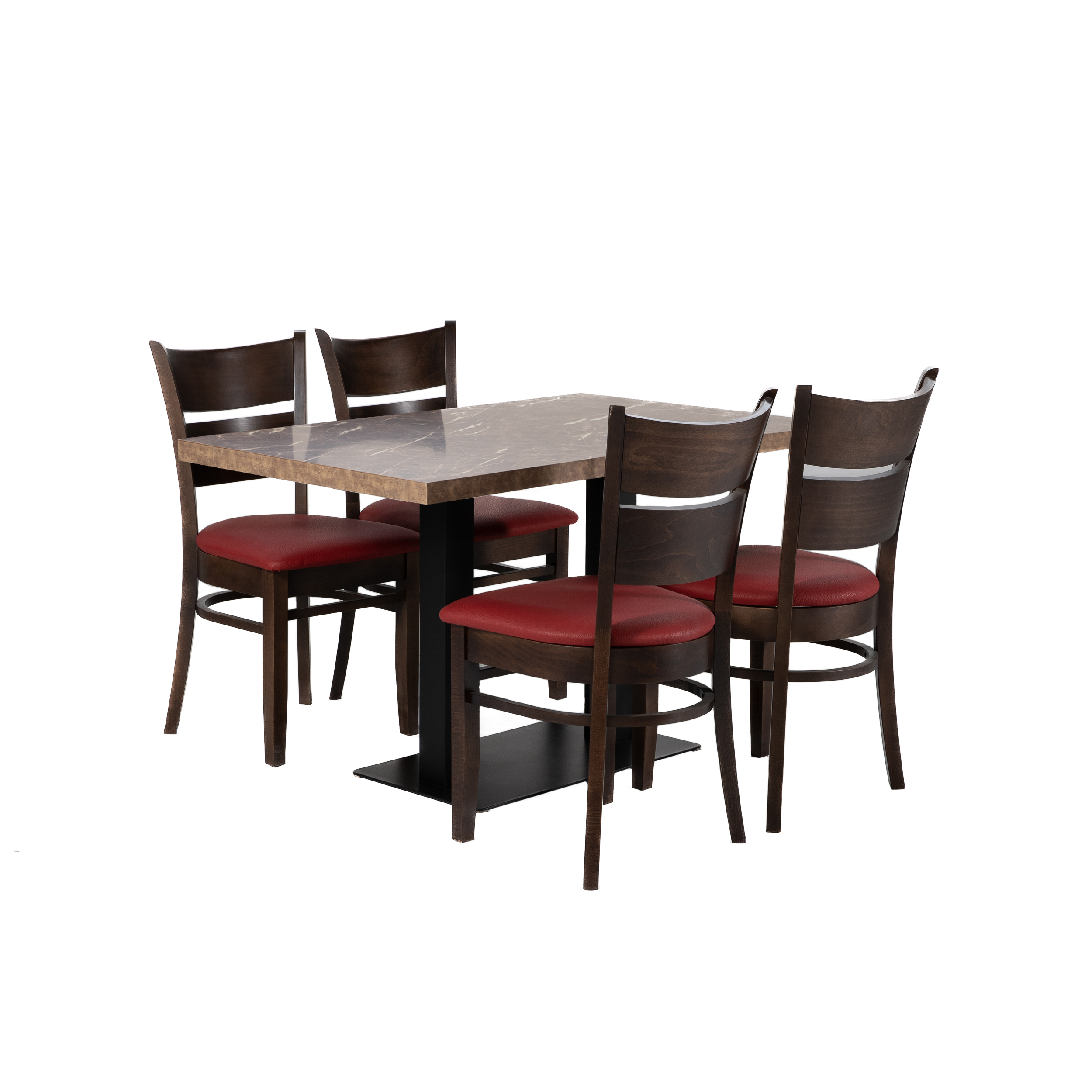 Restauranttisch Catania Mocca Marmor Optik 120x70cm Bistrotisch Gastrotisch-ING10742