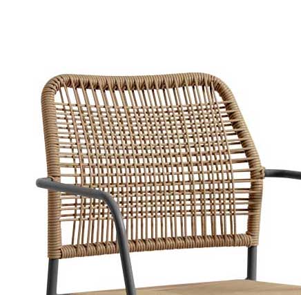 Outdoor Stuhl Kunststoffgeflecht Braun