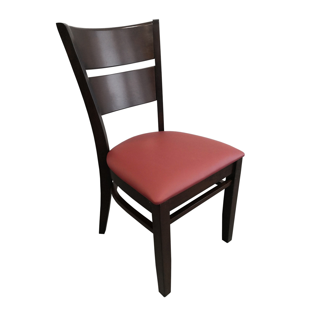 Krzesło bistro do restauracji z litego drewna Grace ze sztucznej skóry w kolorze czerwonym Krzesło bistro do restauracji z litego drewna Grace ze sztucznej skóry w kolorze czerwonym