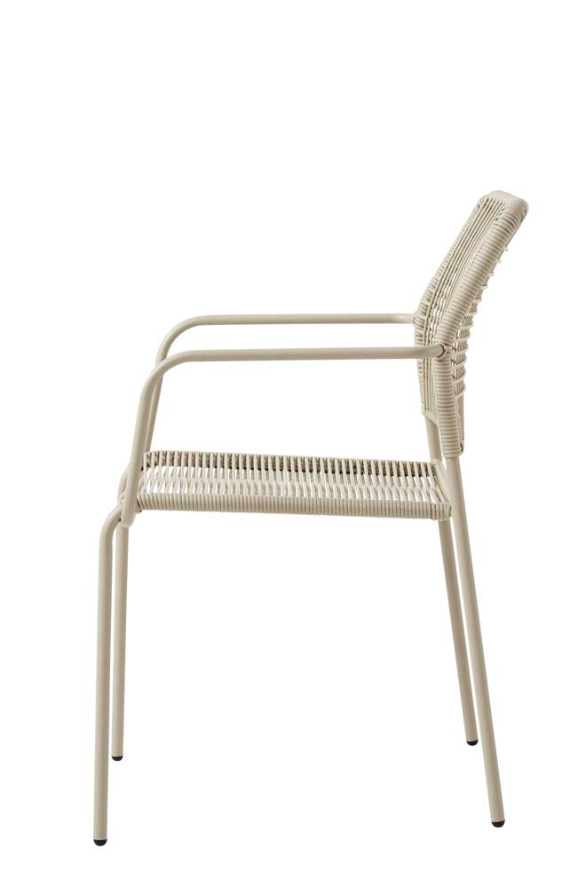 Outdoor Stuhl Kunststoffgeflecht Beige