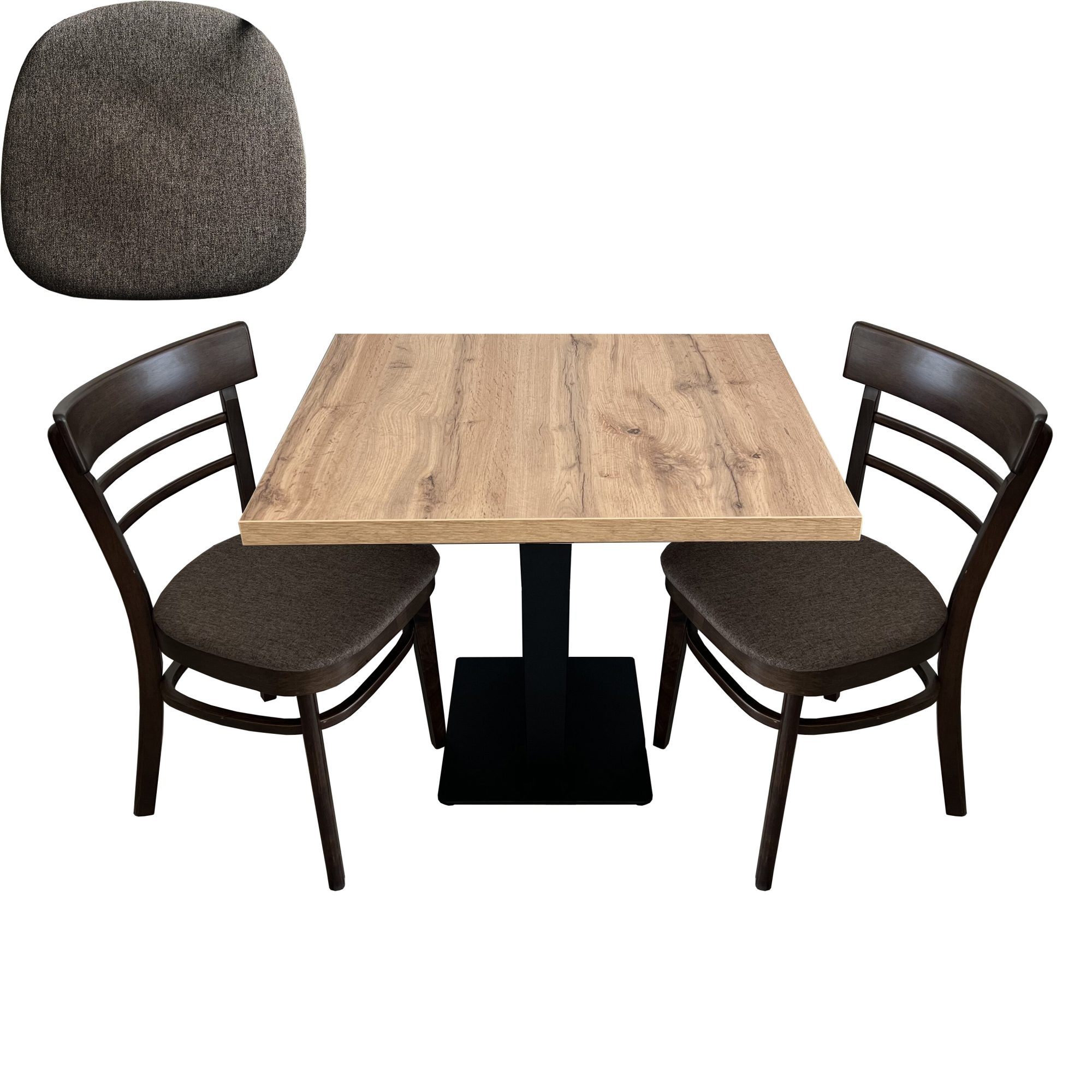 1+2 Zestaw Stół 70x70cm Krzesło Emma Mikrofibra Krzesła Bistro Meble Gastronomiczne