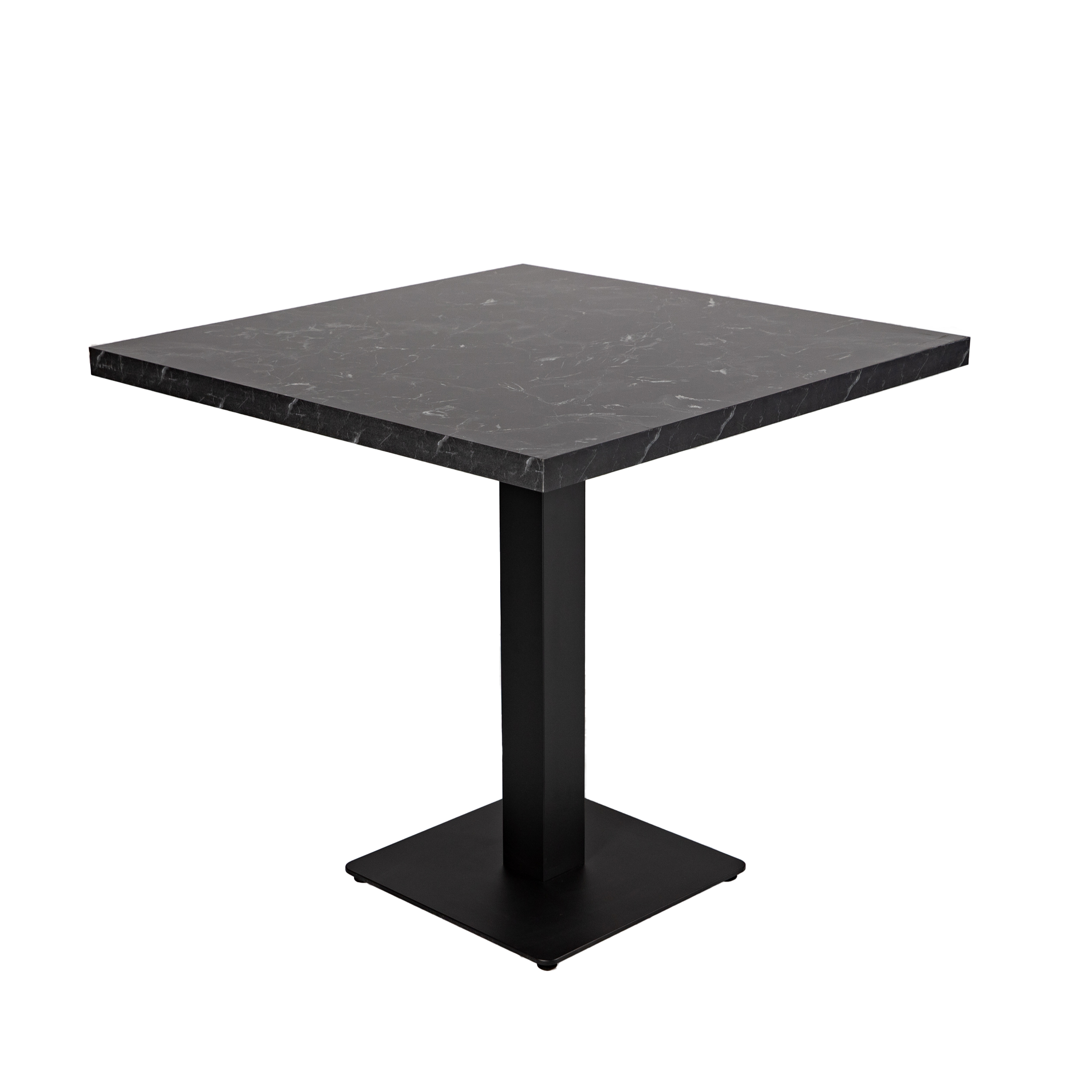 Restauranttisch Catania Schwarz Marmor Optik 80x80cm Bistrotisch Gastrotisch-ING10746