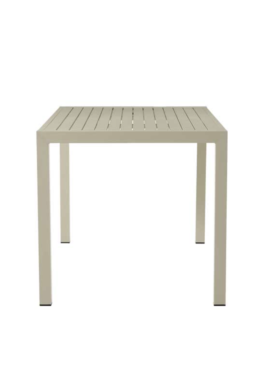 Outdoor Tisch 80x80cm aus Stahl Beige