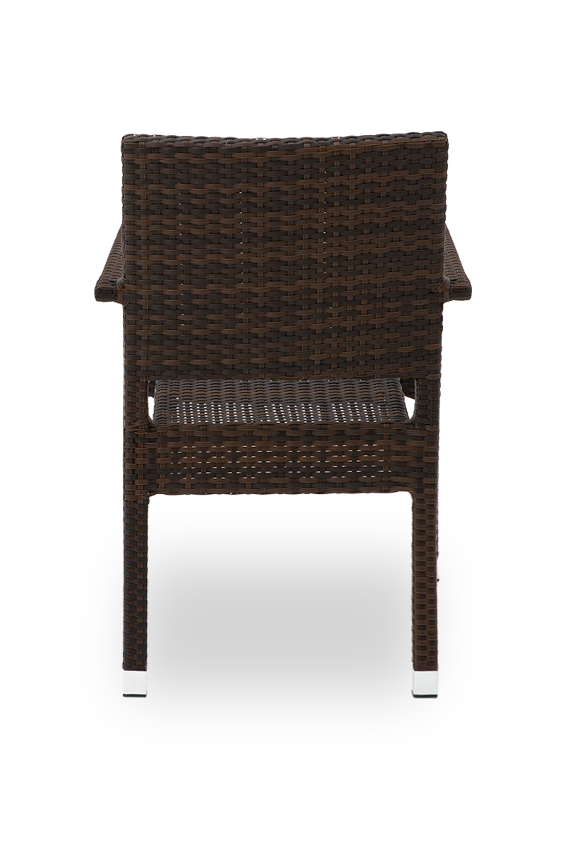 Polyrattan Stuhl Venedig Braun mit Armlehne-SW10353