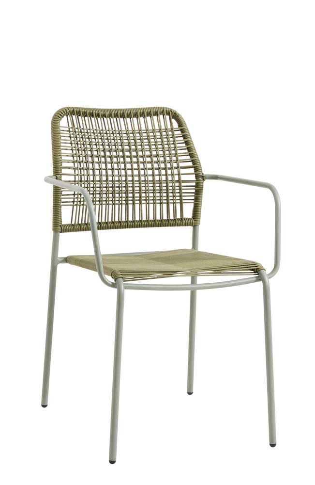 Outdoor Stuhl Kunststoffgeflecht Grün
