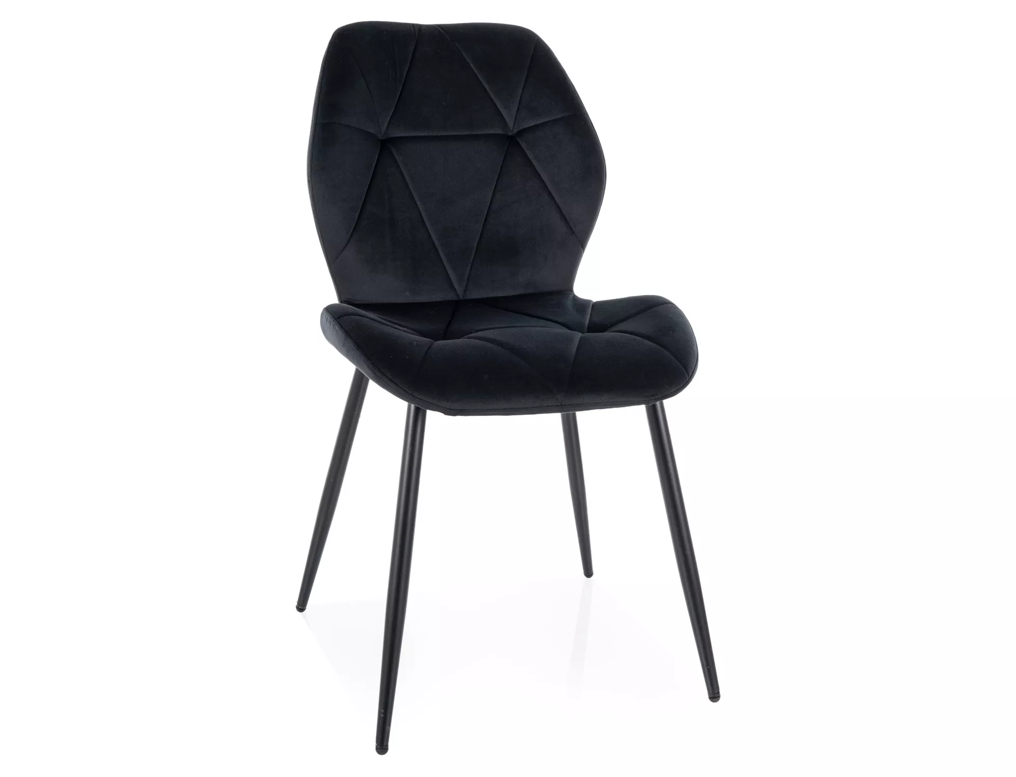 Krzesło do restauracji Silva tapicerowane czarnym aksamitnym materiałem Krzesło do restauracji Silva tapicerowane czarnym aksamitnym materiałem