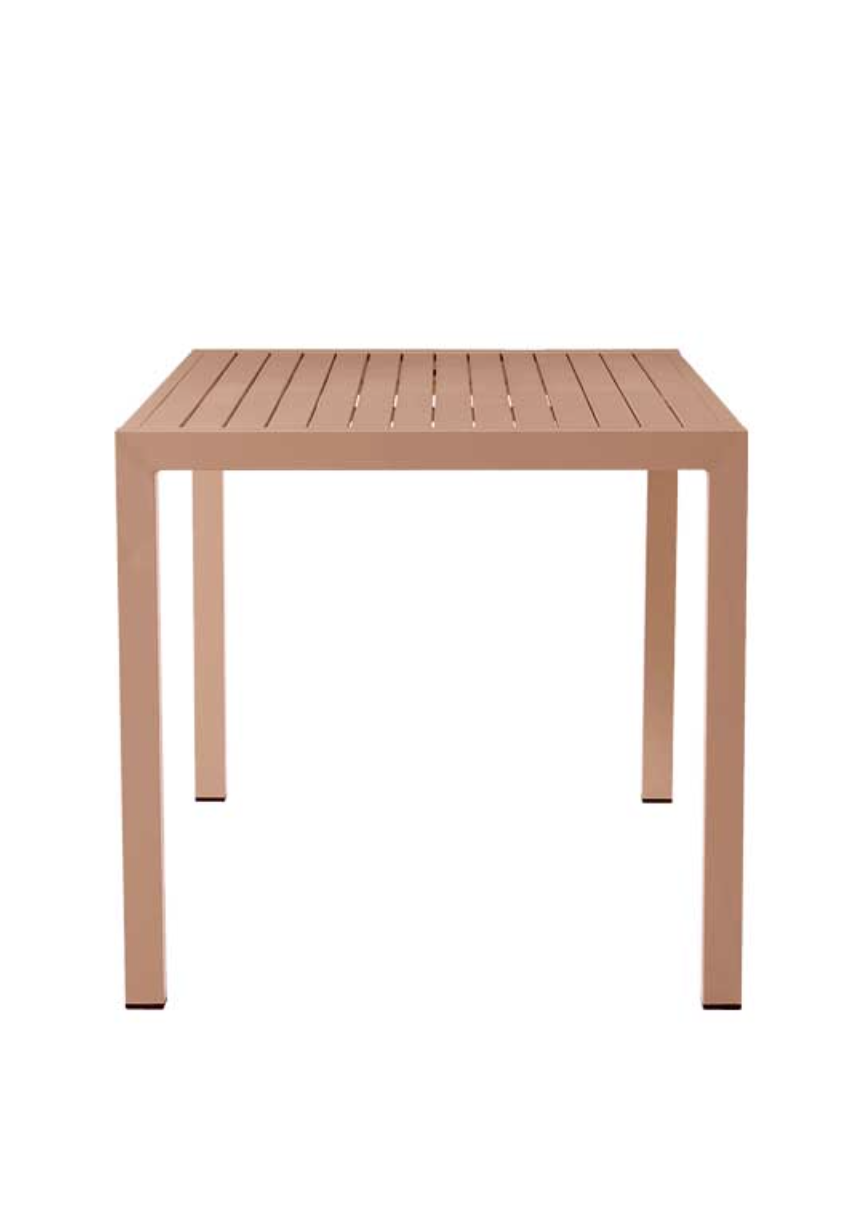 Outdoor Tisch 80x80cm aus Stahl Rot