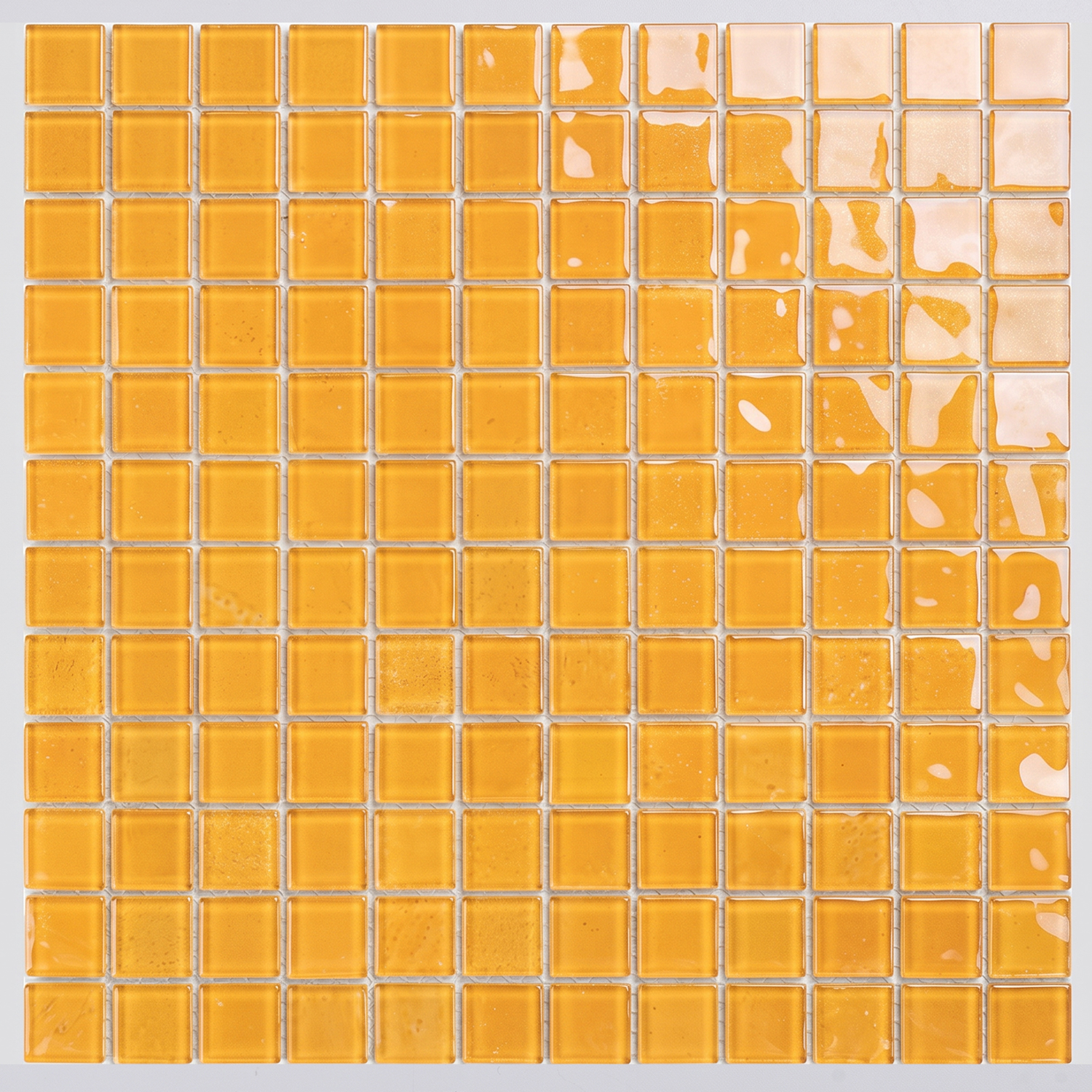 Glasmosaik 23×23 mm glänzend Bloom Orangsch