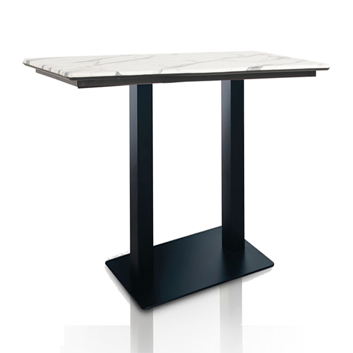 Outdoor Stehtisch Catania Marmor Optik Weiss Compact HPL Tischplatte-ING10914.3